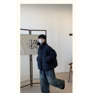 S808-P89韩版新款复古格纹羽绒棉服棉衣外套图片