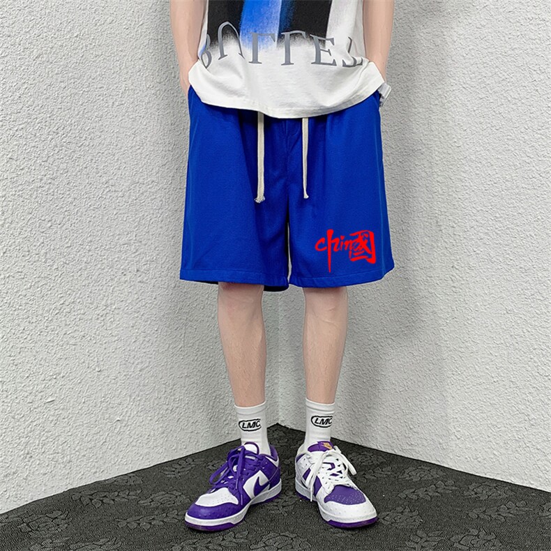 HD74276-P22华夫格短裤男大码宽松五分裤男直筒中裤,男装休闲裤,电商A040
