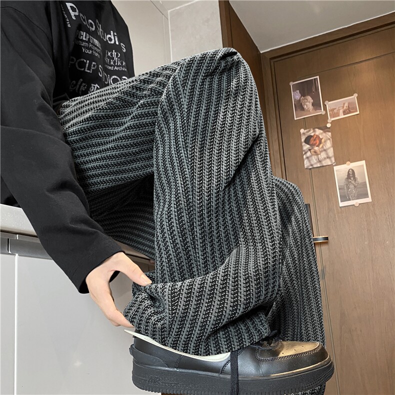 2025秋季鱼骨纹拼接设计感百搭宽松休闲裤B315-K25867-特p35控68，男装休闲裤，电商B315