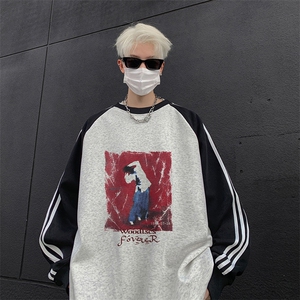 抖音得物供货 提供视频 秋冬重磅美式宽松织带圆领卫衣0733图片