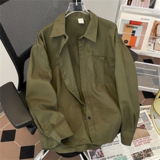 日系简约工装衬衫男春季潮牌ins宽松长袖休闲外套W8073-P38，男装衬衫，星座512-4