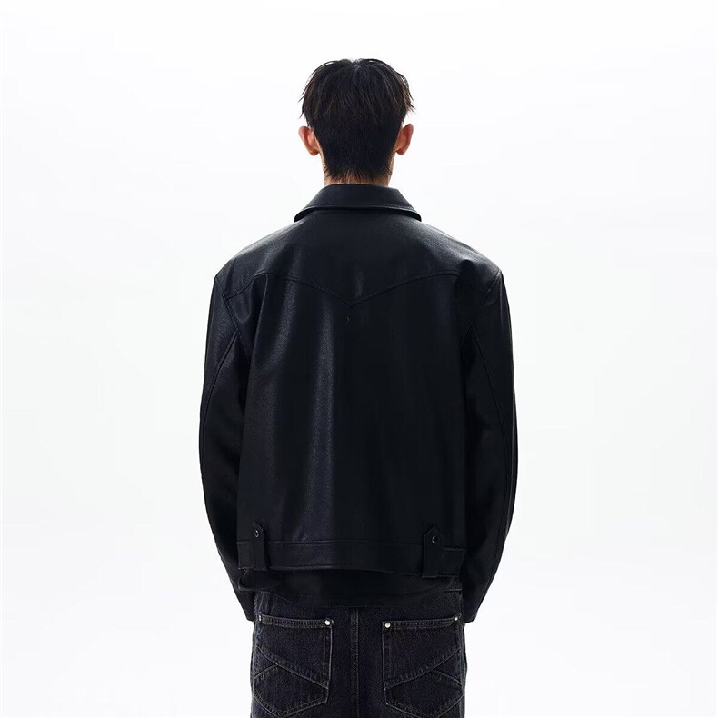 Q53/P72复古宽松街头港风潮牌机车皮衣外套男休闲夹克,男装夹克,星座1506