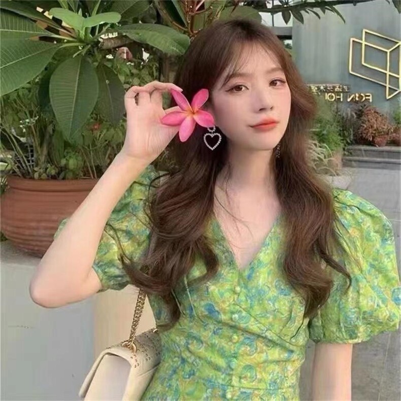 夏季新款连衣裙，女装连衣裙，青羽鹤