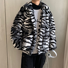 2021新款秋冬男士虎纹皮草加厚宽松棉服潮流外套mj233-p150，男装棉衣，电商B288
