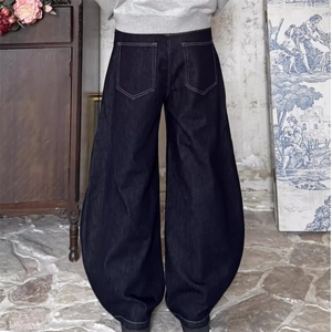 春季新款ins简约潮流宽松复吉设计感百搭男休闲时尚直筒牛仔裤子图片