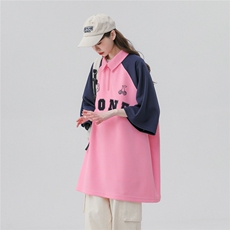 中性风23新款夏季时尚百搭翻领印花宽松潮流短袖T恤DT464P45控68，男装T恤，A247A