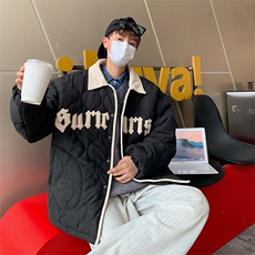 冬季港风青春流行棒球领衣新款帅气潮流休闲ins服W6345-P82，男装棉衣，星座512-3