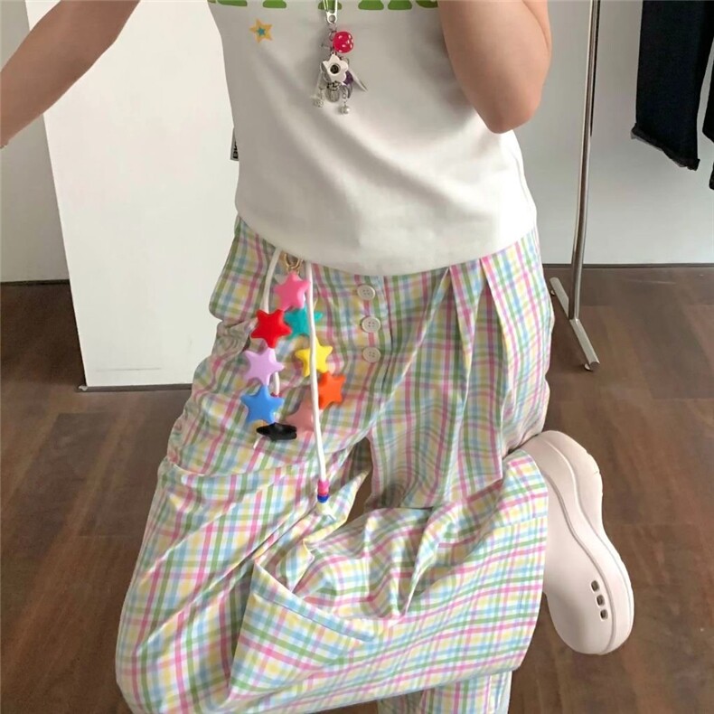 AK2273-P50夏季潮流新款格子休闲裤百搭美式复古休闲裤,男装休闲裤,星座617A-2