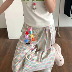 AK2273-P50夏季潮流新款格子休闲裤百搭美式复古休闲裤，男装休闲裤，星座617A-2