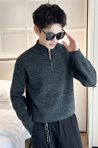 B353 MY8819 P75 L-2XL 黑灰冬季男常规版型潮版针织衫套头毛体图片
