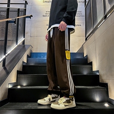 K015P45内景楼梯2024秋季新款华夫格卫裤百搭运动束脚休闲裤，男装休闲裤，电商A026-1