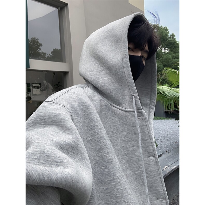 开衫卫衣男韩版潮流高街帅连帽灰色2024秋季ins宽松外套WB199-P49，女装短外套，星座412-2