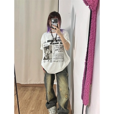 T0730-P30摇滚乐队音乐人生纯棉短袖情侣款美式复古上衣T恤，女装T恤，星座617A-2