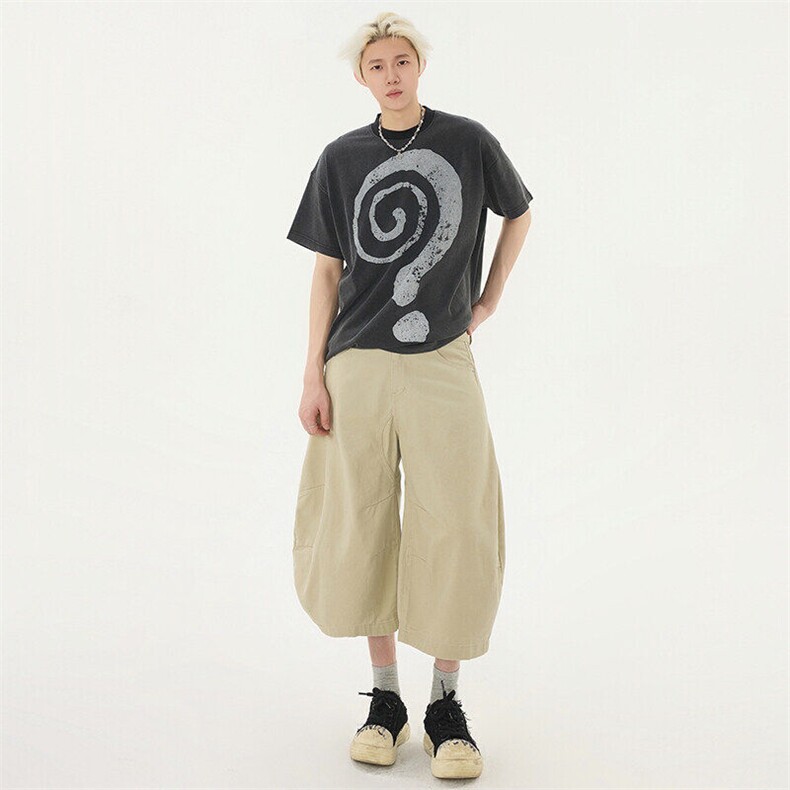 松弛感夏季街头水洗弯刀七分裤男女牛仔裤宽松裤子潮流YD705-P60,男装牛仔裤,星座509