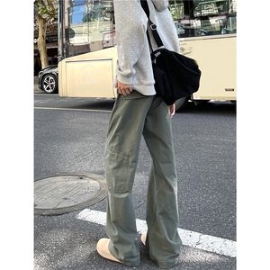 【现货】XZ612-K207-P65 美式复古工装裤侧面口袋微喇直筒休闲裤图片