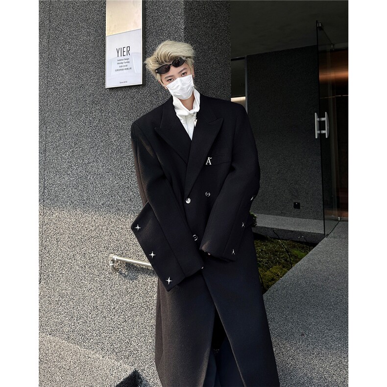 长款男装呢料呢子毛呢风衣冬季西装领呢子大衣XZ514-2-FY24-P138，男装毛呢大衣，星座514-2(原B239)