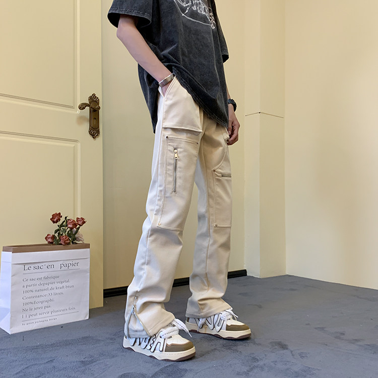 2025春夏新款工装裤伐木裤口袋拉链机能风休闲裤1611B-KK01-P60,男装工装外套,星座1611B