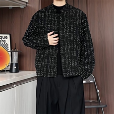 XF2623/P75春装小香风西服男短款夹克格子新中式西装痞帅立领外套,男装夹克,电商A141, XF2623/P75春装小香风西服男短款夹克格子新中式西装痞帅立领外套,男装夹克,电商A141,