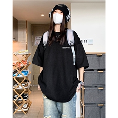 中性2025夏装新款华夫格体恤情侣大码男女宽松ins短袖T恤HK18-P23，男装T恤，电商A233-1