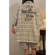 1中性小香风短袖衬衫DCS9018P45短裤DK8797P40套装DTZ9028P85，男装衬衫，星座226-2