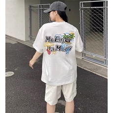 万针全刺绣工艺抖音得物高品质260克重磅纯棉双纱美式高街短袖T恤，男装T恤，电商A486-1