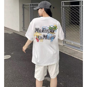 万针全刺绣工艺抖音得物高品质260克重磅纯棉双纱美式高街短袖T恤图片