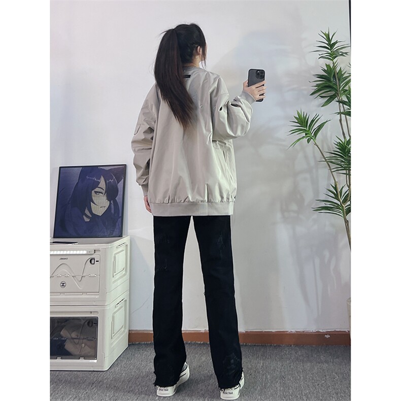 B221美式ins高街小众假破洞修身微喇牛仔裤LK22065-P65控88,男装牛仔裤,电商B221