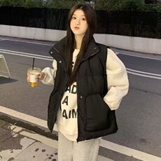 2025年新款立领无袖羽绒马夹女秋冬季新款宽松短款马甲白鸭绒外套，男装背心/马甲，星座1210-1