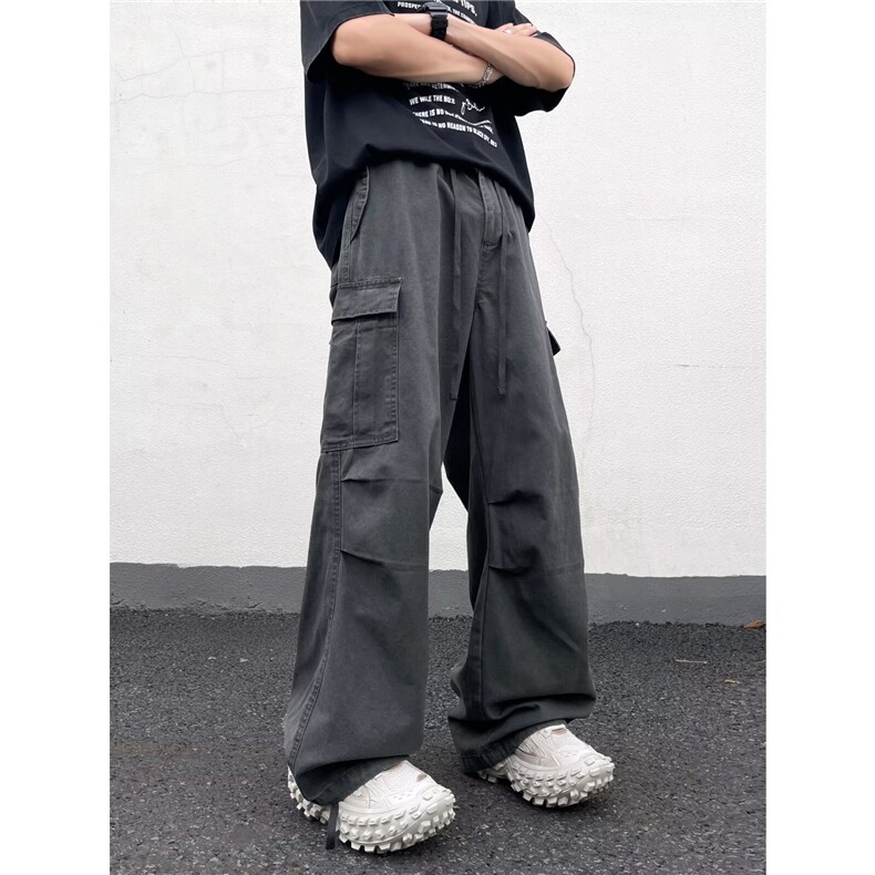纯棉美式工装裤男高街宽松阔腿直筒拖地裤潮流休闲长裤XK804-P68,男装工装外套,星座302B-2