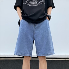 夏季薄款复古水洗牛仔短裤男潮牌宽松直筒休闲五分裤，男装牛仔裤，星座410-6（原星座1304-1）