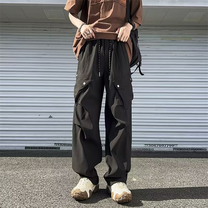 工装休闲裤男韩版潮流高街大口袋2024夏季新款ins长裤RK5174-P46图片