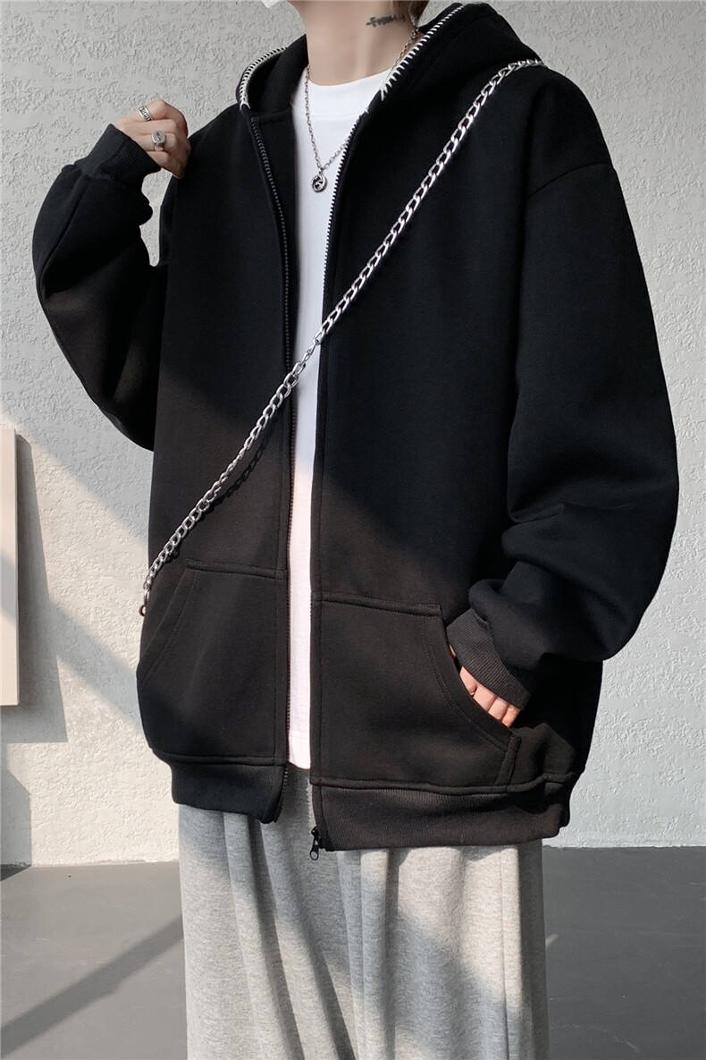 3XL-S基础百搭拉链开衫卫衣男休闲外套小心机WY45-P58400g,女装短外套,电商D206-1