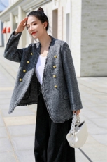 小香风流苏毛边双面呢大衣女2025秋冬季新款高端气质羊毛西装外套，女装毛呢外套，丝露怡语