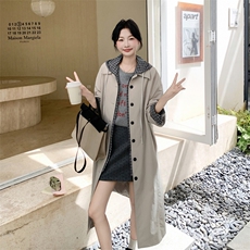 210-3282-P190-K288高级感通勤中长款风衣秋装新款2025年秋季，女装风衣，韩蜜菓