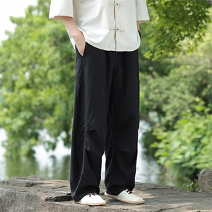 纯亚麻 宽松弯刀裤休闲裤 星座815-8610p100图片