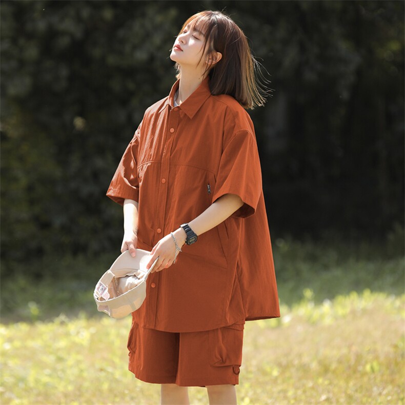 短袖衬衫男新款夏季薄款透气搭配套装短裤宽松翻领衬衣TZ068-P90,男装衬衫,星座308B-2