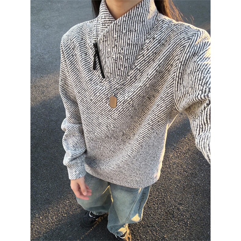 (有原版亮片)美式条纹交叉V领卫衣XZ514-2-HWY70-常规P25加绒P30，男装卫衣，星座514-2(原B239)