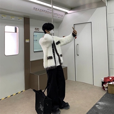 水貂毛小香风拼色圆领针织衫开衫毛衣外套MY9219特P70，男装针织衫/毛衣，星座908-1