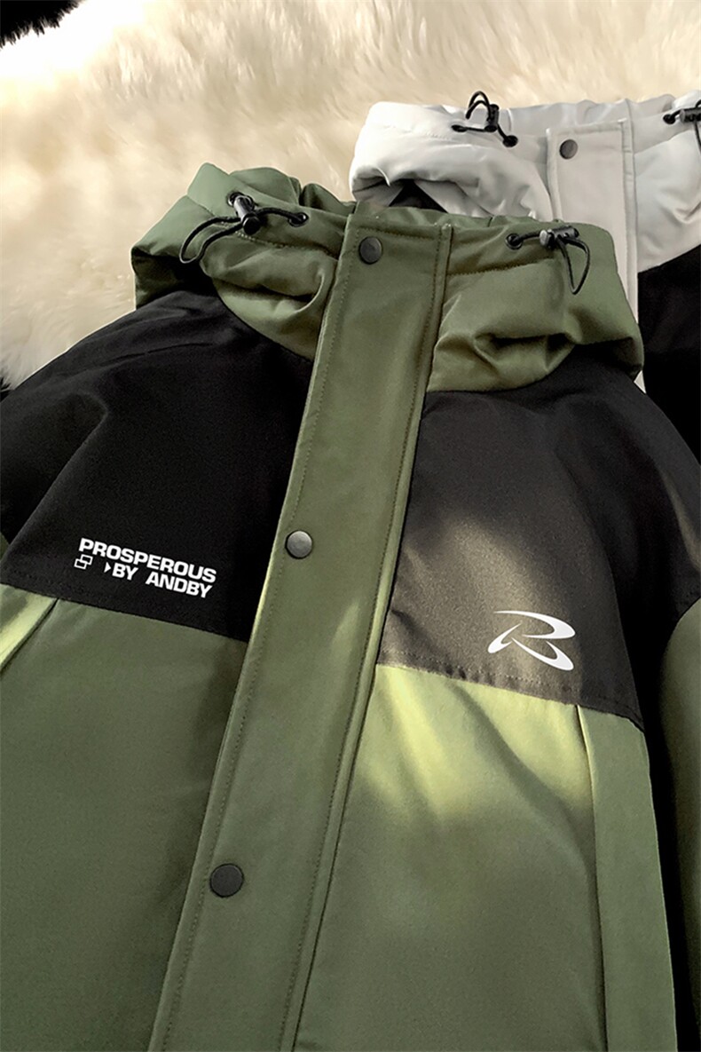 地毯新款字母印花时尚休闲拼色连帽棉服A247-MY85607特批95控158,男装棉衣,电商A247