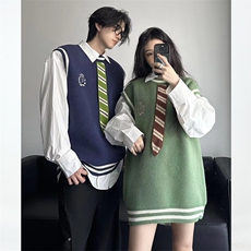 23M03-P60现货男女休闲学院风毛衫背心美式针织衫叠穿情侣背心，男装背心/马甲，电商B327