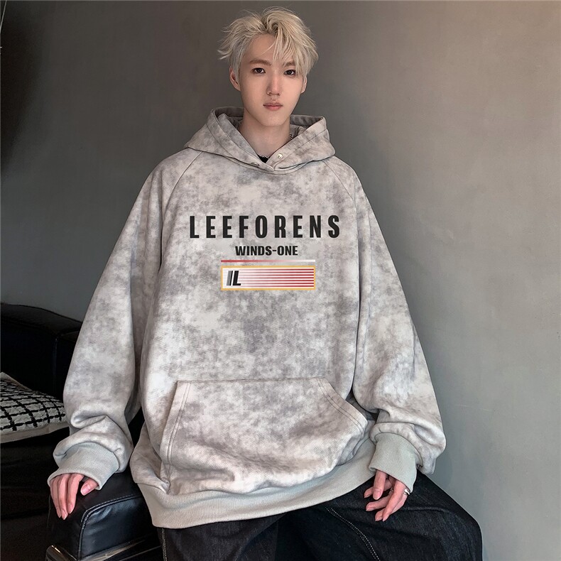 美式扎染华棉连帽卫衣男秋季潮牌脏脏外套情侣长袖上衣W119-P58,男装卫衣,电商C307