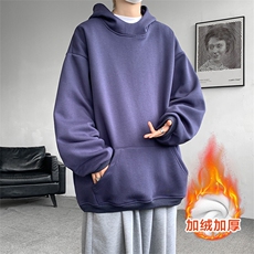 8XL-M连帽卫衣硬挺连帽卫衣男美式复古重磅帽衫加绒外套WY9105P68，男装卫衣，电商B238