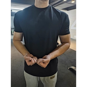 网图现货潮索罗娜凉感健身显身材圆领短袖T恤V17-特P20黑图片