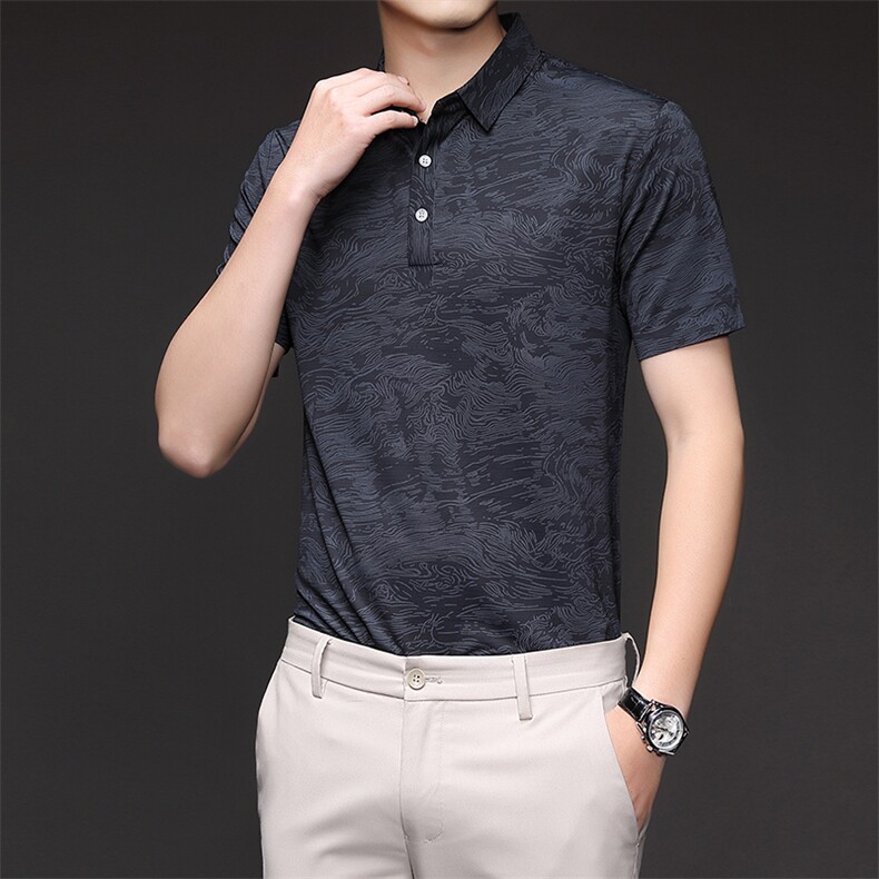 2023夏季新品保罗POLO衫男士短袖T恤商务休闲翻领半袖宽松男上衣,男装T恤,电商B212（原钱塘6029）