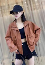 春装新款休闲款皮衣，女装皮衣，跳跳虫