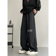 美式重磅水洗脏脏裤垂感宽松休闲刺绣运动裤504-K221-P45控68，女装休闲裤，星座504