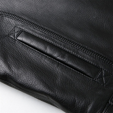 2021山羊皮水貂毛领皮衣中年男水貂毛内里新款外套ALXB6607-P1980，男装皮衣，电商B212（原钱塘6029）