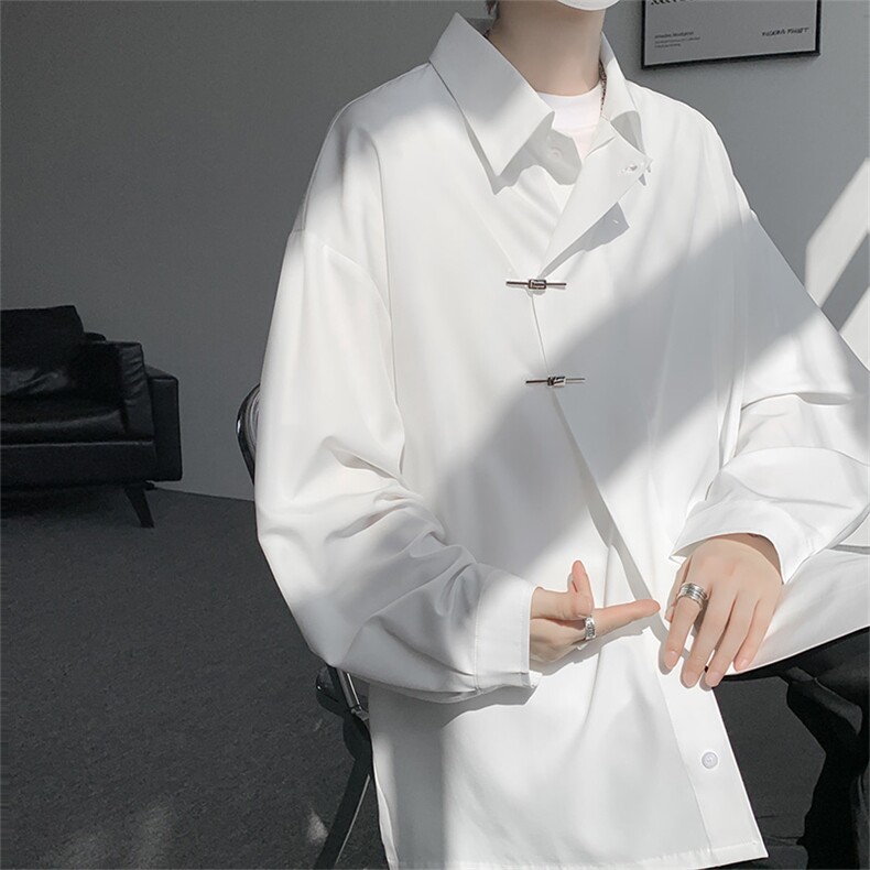 CS1153-特P40控78秋季新款垂感佳新中式衬衫宽松衬衣大码男,男装衬衫,电商A059