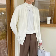 韩版针织开衫男春秋薄款纯色基本款休闲拉链毛衣外套男轻熟风B15，男装针织衫/毛衣，星座1116A-2（原606A-1）
