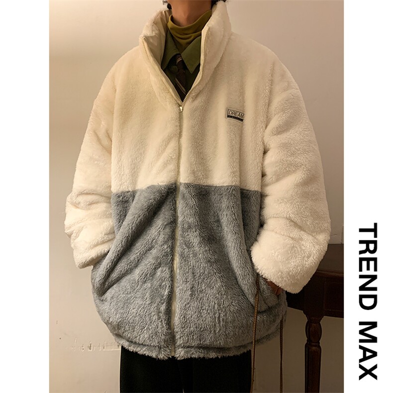 主推十万现货韩版羊羔毛拼接图案保暖摇粒绒棉衣外套MY9073-P95,男装棉衣,电商A128